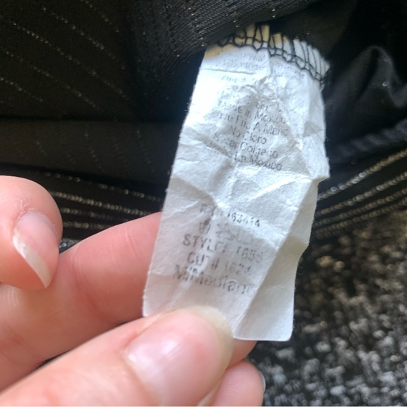 V cut glitter striped wrap long sleeve top - Picture 4 of 5